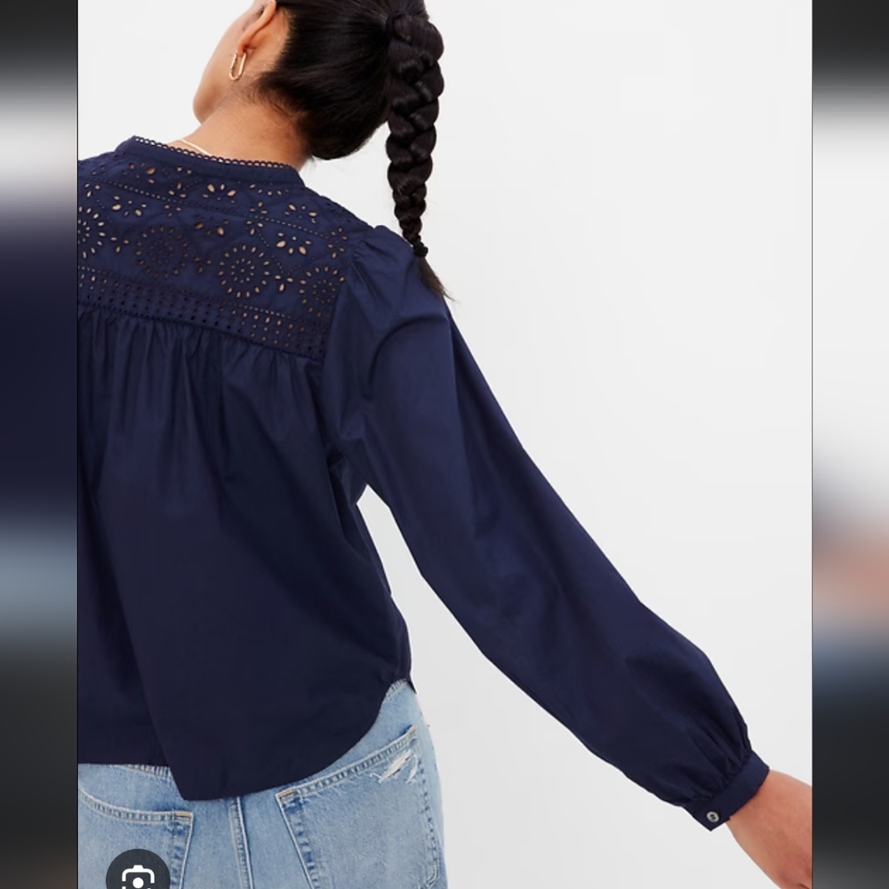 Cotton Eyelet Button Up
